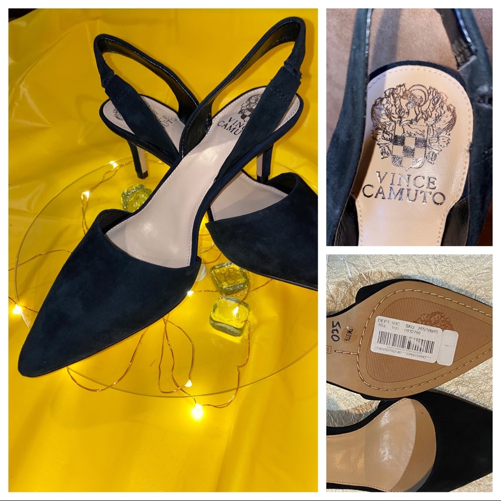 👠💥🔥Vince Camuto velvet sling back pointed toe heel. NWT! Size 7